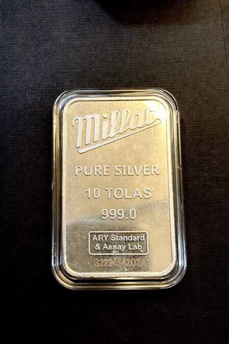MILLAT ARY 10 TOLA SILVER BAR(-999.0%PURE)