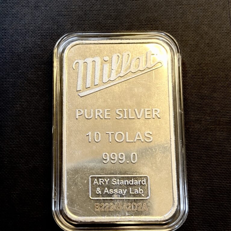 MILLAT ARY 10 TOLA SILVER BAR(-999.0%PURE)