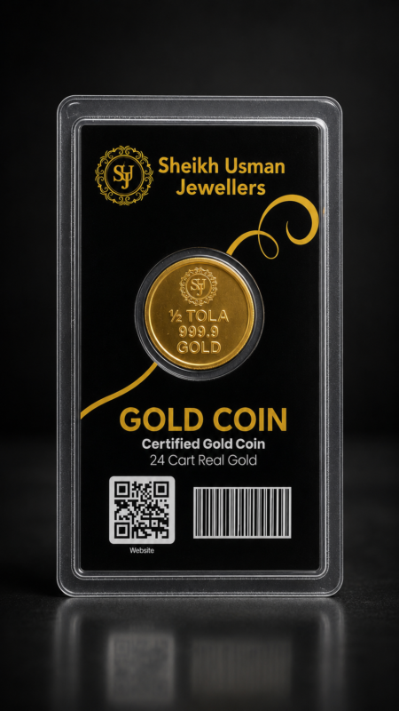 Half Tola 1/2 Gold Coin (SUJ)- 24k, 999.9% Pure, Sealed