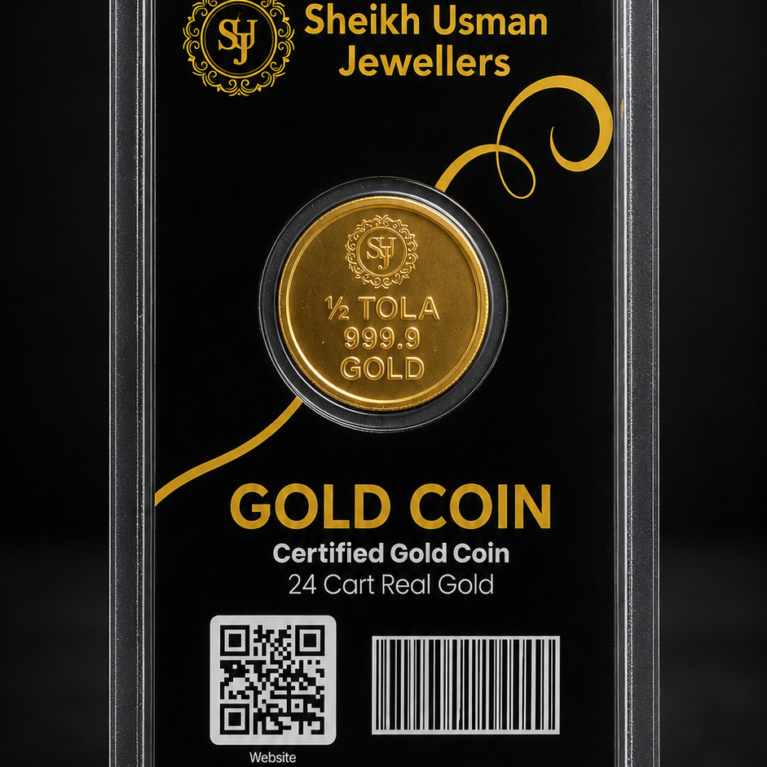 Half Tola 1/2 Gold Coin (SUJ)- 24k, 999.9% Pure, Sealed